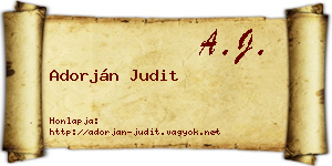 Adorján Judit névjegykártya